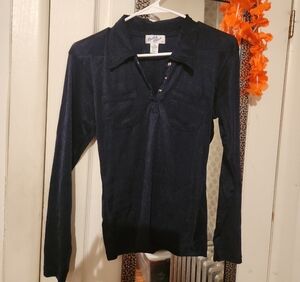 Elegant Navy Blue Women's Blouse